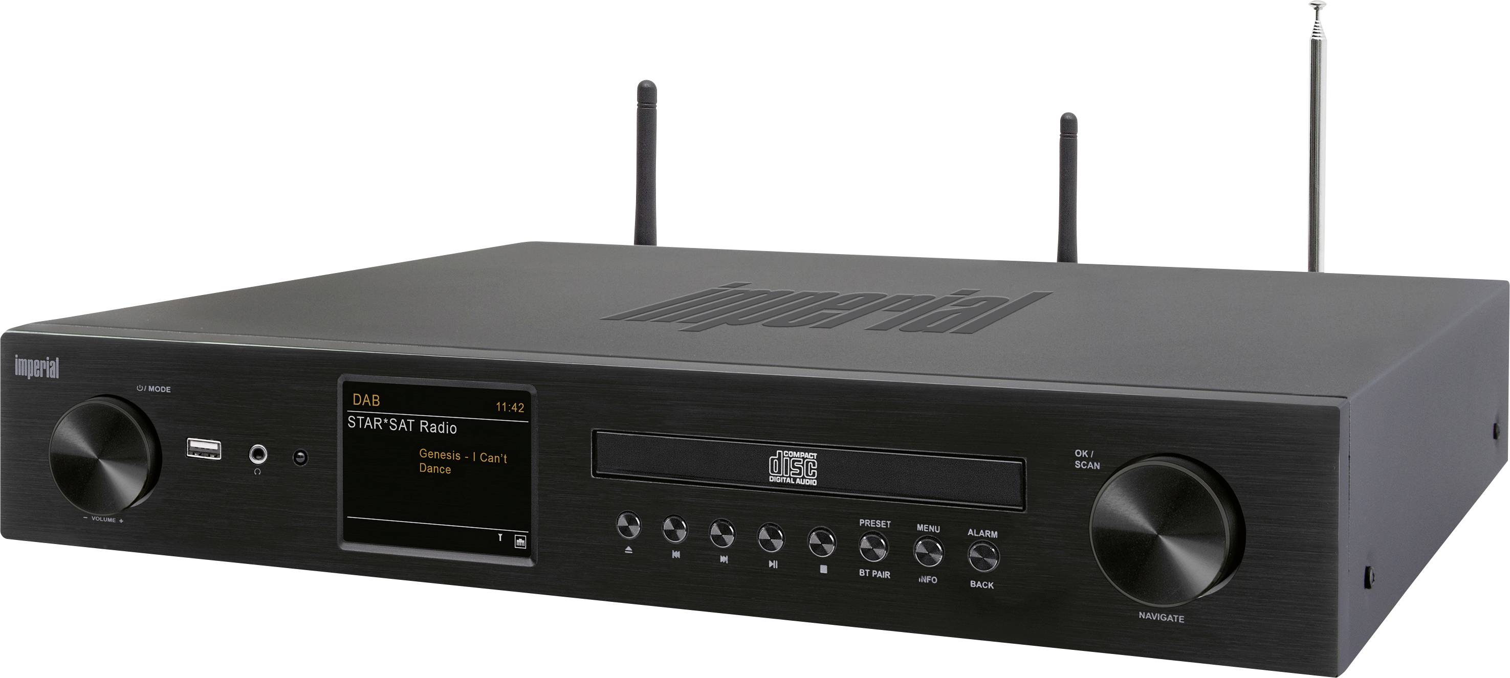 Imperial DABMAN i550CD Netzwerk Stereo Receiver 2x42 W Schwarz Bluetooth®, DAB+, Internetradio, USB, WLAN