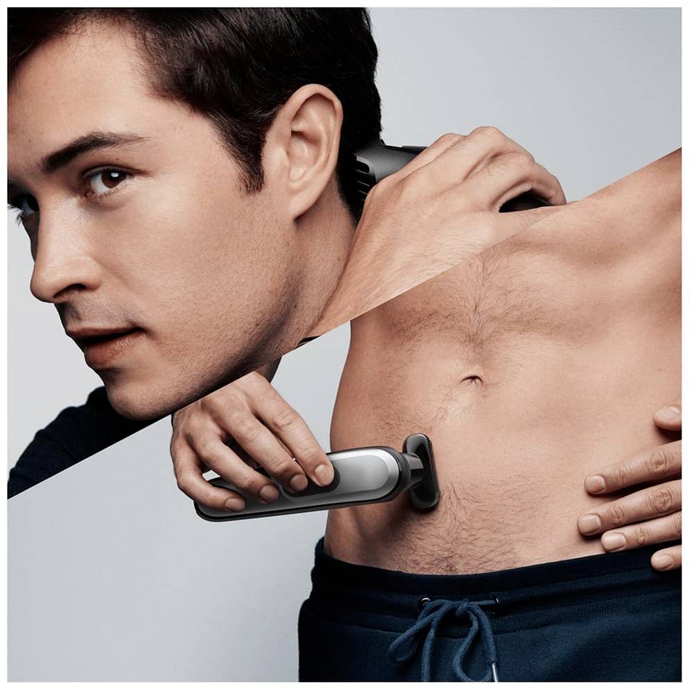 Braun MultiGroomingKit MGK7220 Bartschneider, Haarschneider, Körperhaartrimmer, Ohr-, Nasenhaartrimmer, Präzisions Trimmer, Rasierer abwaschbar Silb