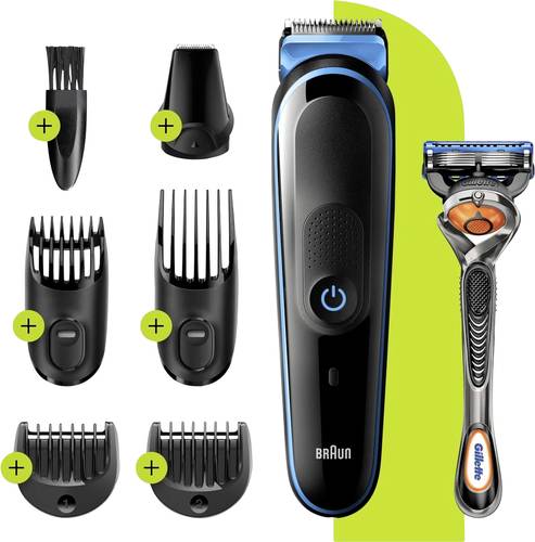 Braun Multi-Grooming-Kit MGK5245 Bartschneider, Haarschneider, Rasierer abwaschbar Schwarz, Blau