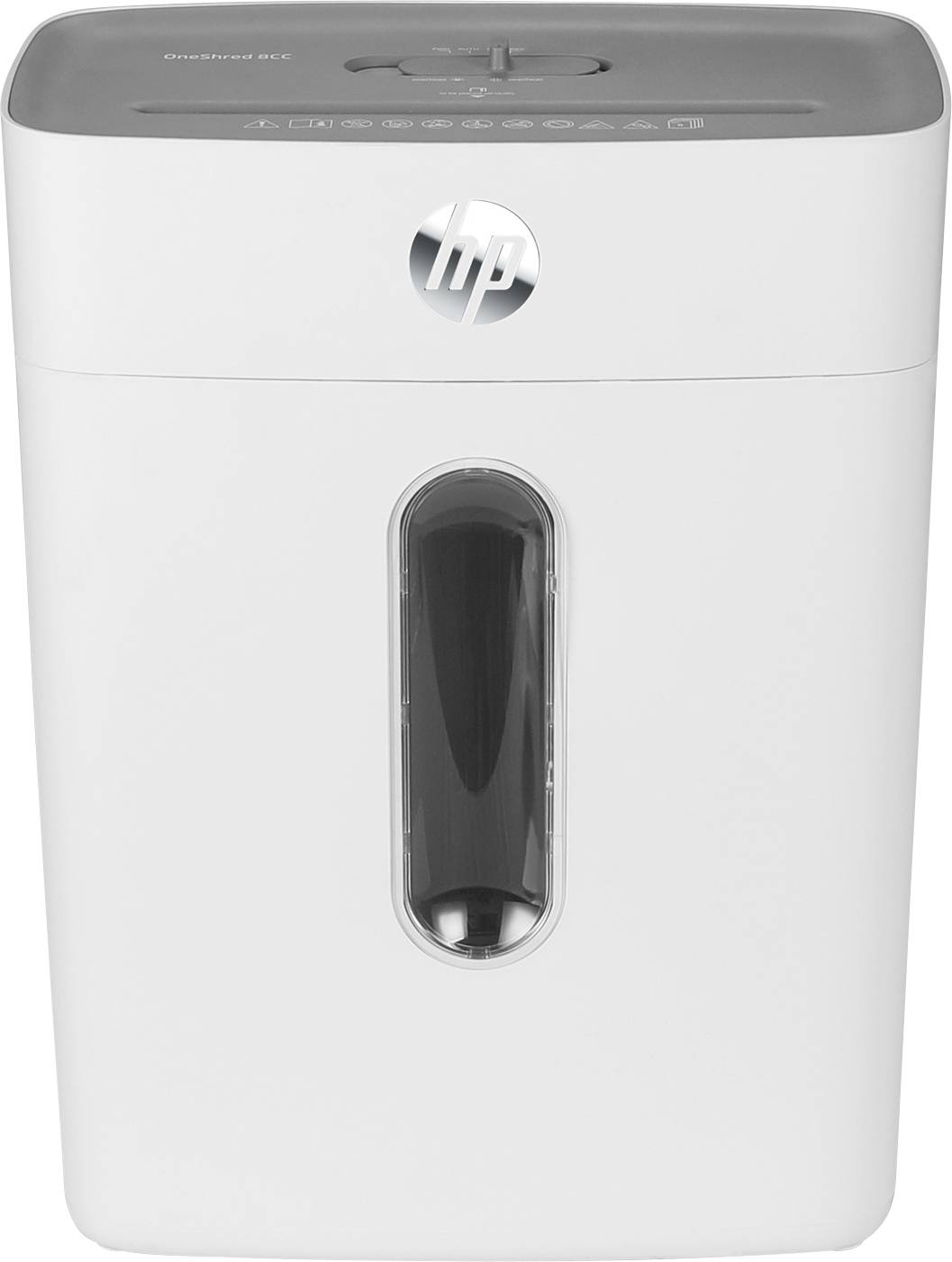HP OneShred 8CC Aktenvernichter 8 Blatt Partikelschnitt 5 x 18mm P-4 15l Vernichtet auch Büroklammern, Kreditkarte, Heftklammern