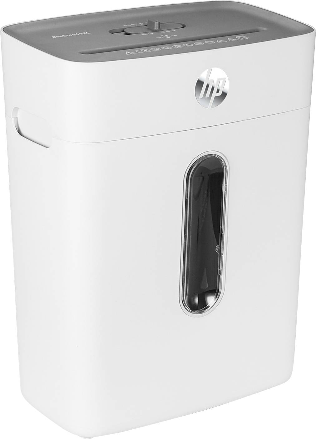 HP OneShred 8CC Aktenvernichter 8 Blatt Partikelschnitt 5 x 18mm P-4 15l Vernichtet auch Büroklammern, Kreditkarte, Heftklammern