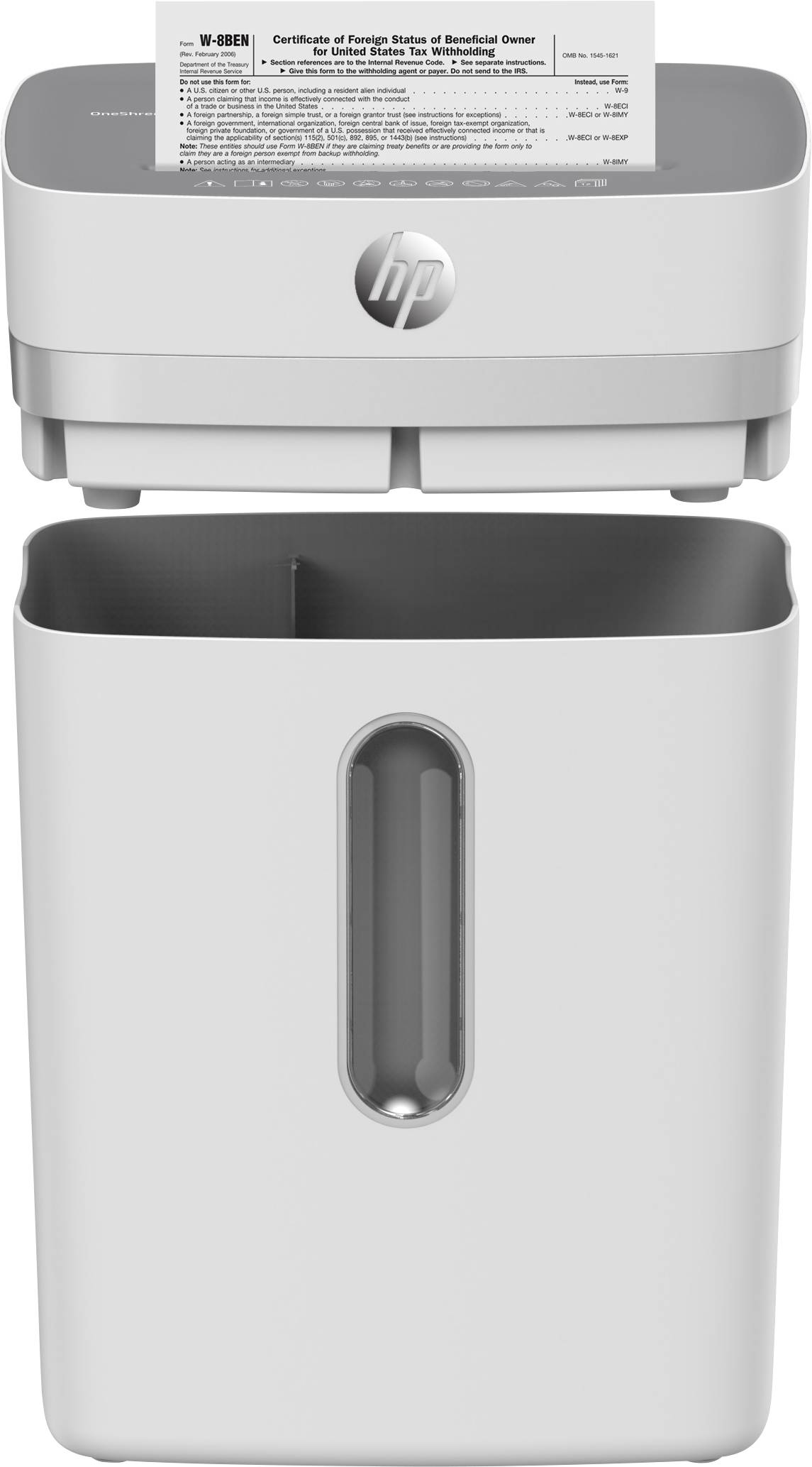 HP OneShred 12CC Aktenvernichter 12 Blatt Partikelschnitt 4 x 35mm P-4 23l Vernichtet auch Büroklammern, Kreditkarte, Heftklammern