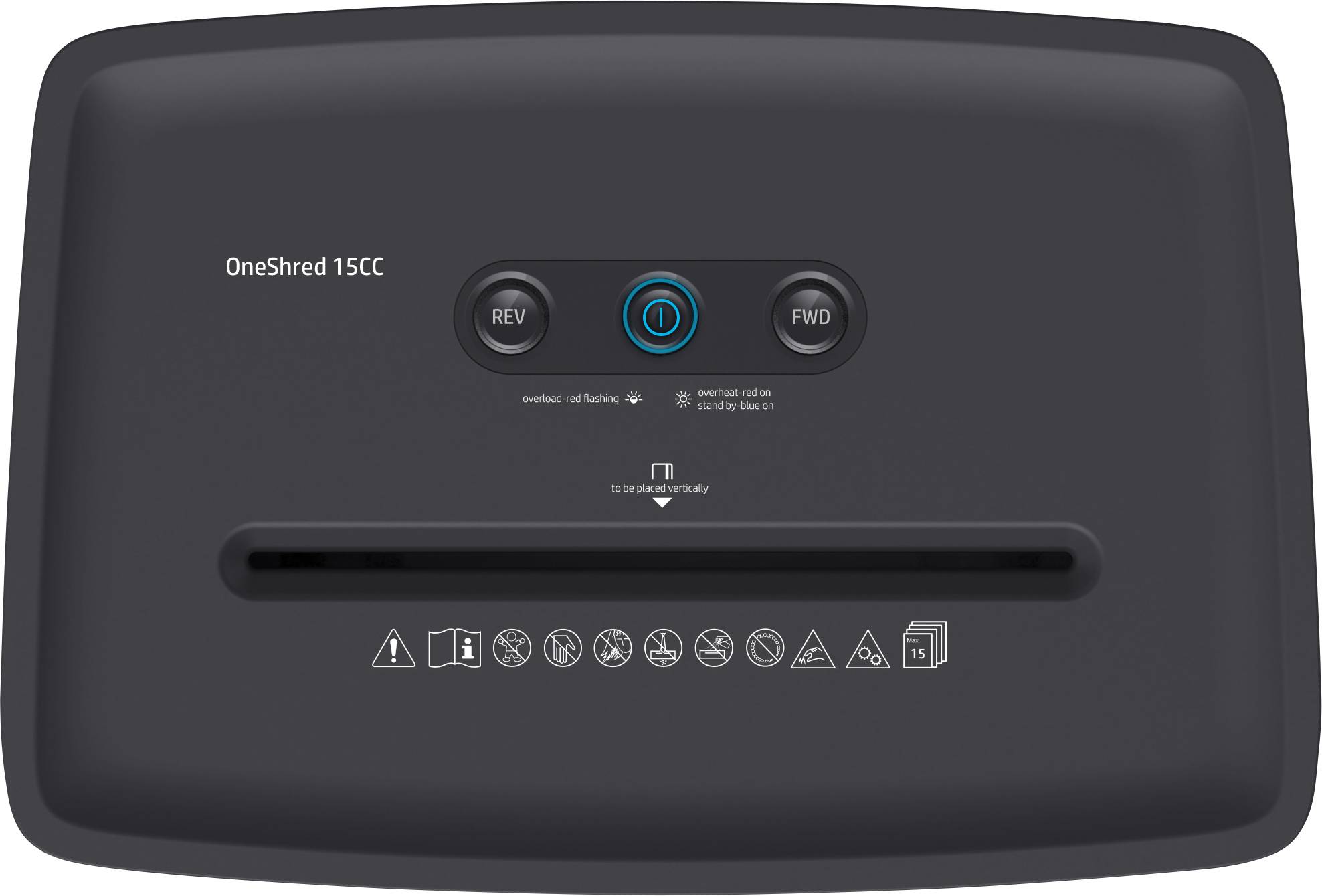 HP OneShred 15CC Aktenvernichter 15 Blatt Partikelschnitt 4 x 35mm P-4 20l Vernichtet auch Büroklammern, Kreditkarte, Heftklammern