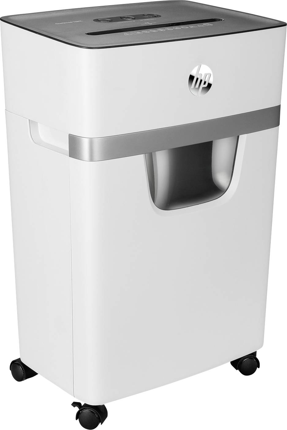 HP OneShred 10MC Aktenvernichter 10 Blatt Partikelschnitt 2 x 15mm P-5 20l Vernichtet auch Büroklammern, Kreditkarte, Heftklammern