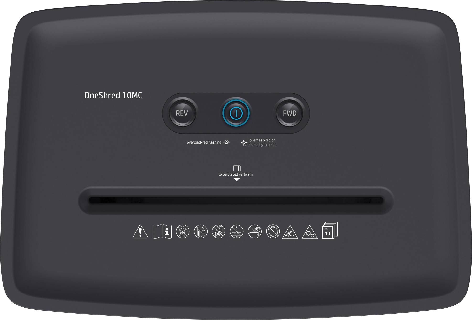 HP OneShred 10MC Aktenvernichter 10 Blatt Partikelschnitt 2 x 15mm P-5 20l Vernichtet auch Büroklammern, Kreditkarte, Heftklammern