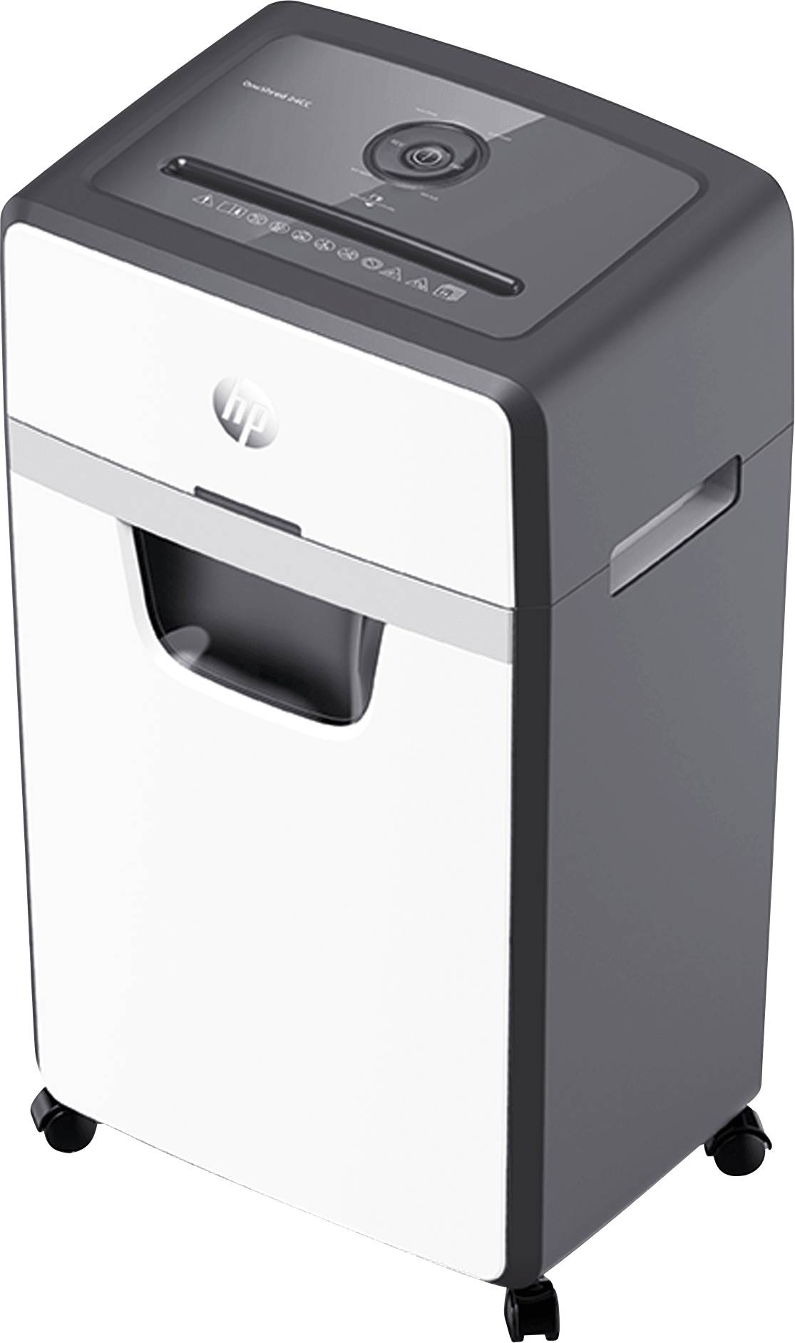 HP OneShred 24CC Aktenvernichter 24 Partikelschnitt 4 x 35 mm 30 l Vernichtet auch Büroklammern, Kreditkarte, Heftklammern