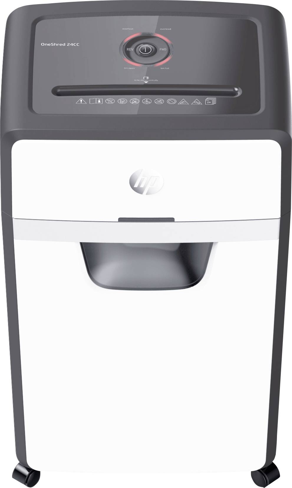 HP OneShred 24CC Aktenvernichter 24 Partikelschnitt 4 x 35 mm 30 l Vernichtet auch Büroklammern, Kreditkarte, Heftklammern