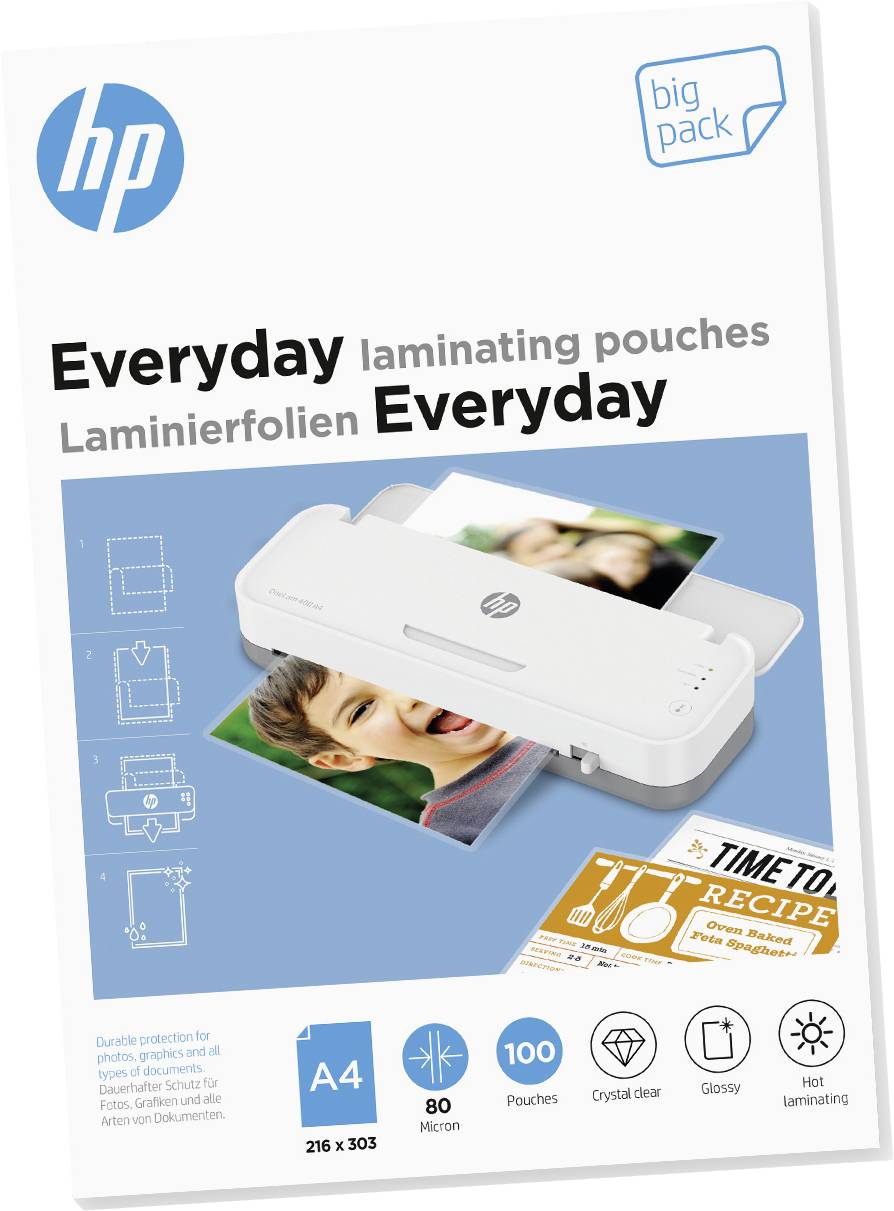 HP Laminierfolie DIN A4 80 micron glänzend 100St.