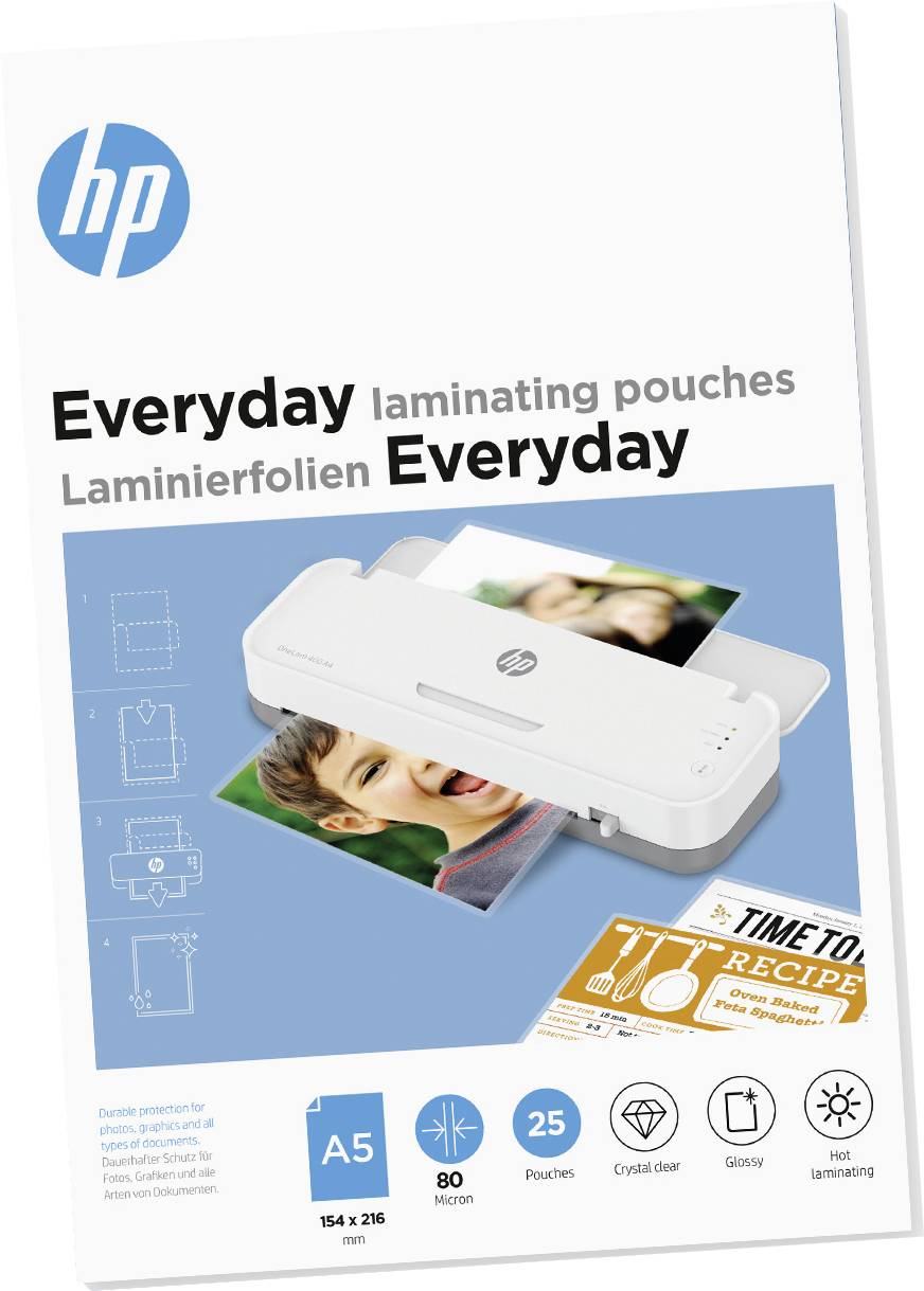 HP Laminierfolie DIN A5 80 micron glänzend 25St.
