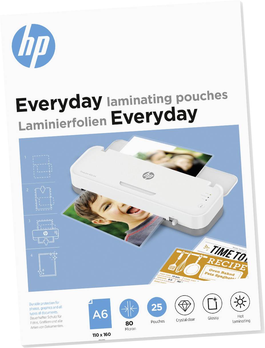 HP Laminierfolie DIN A6 80 micron glänzend 25St.