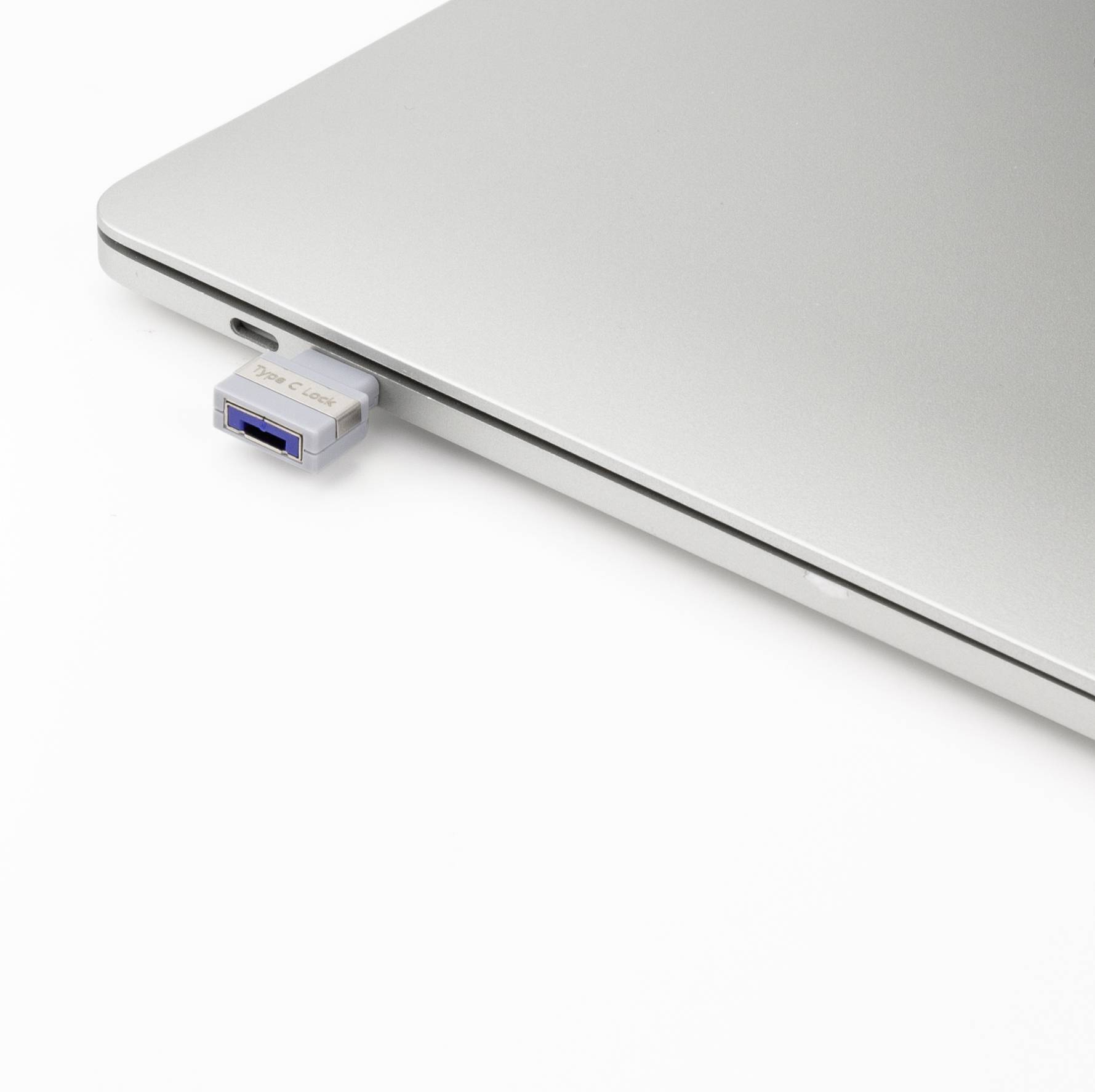 Renkforce USB Port Schloss RF-4696494 4er Set Blau, Grau inkl. 1 Schlüssel RF-4696494