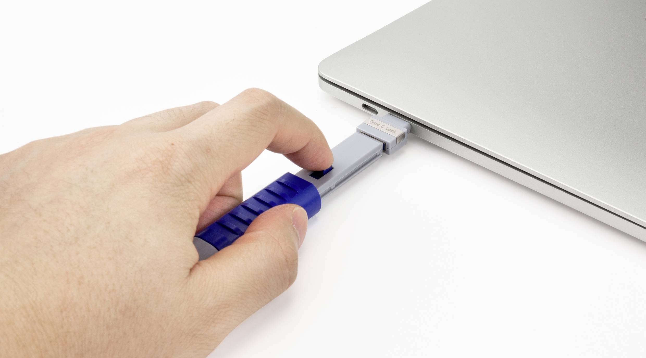 Renkforce USB Port Schloss RF-4696494 4er Set Blau, Grau inkl. 1 Schlüssel RF-4696494