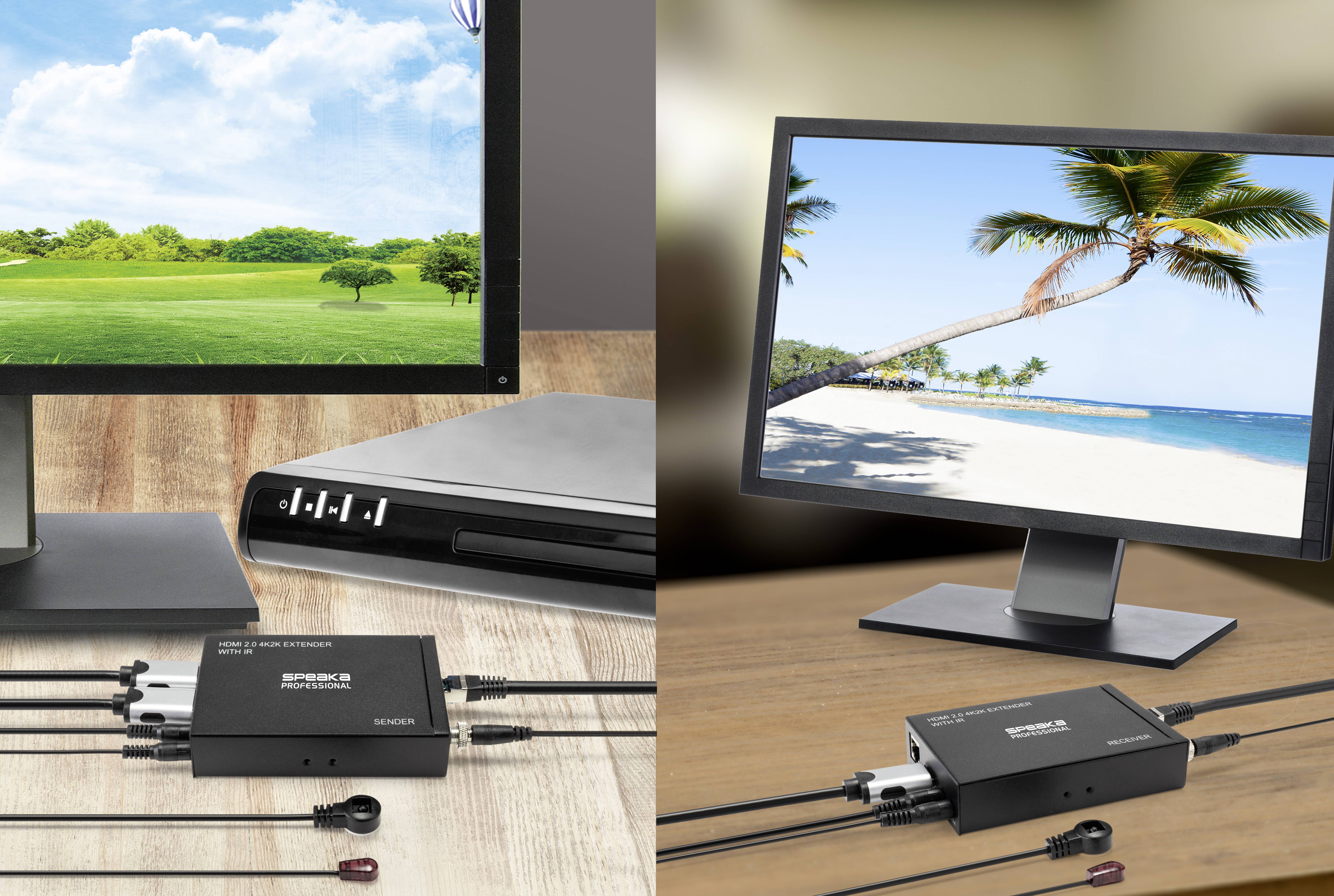 SpeaKa Professional SP-HDE-300 HDMI® Extender (Verlängerung) über Netzwerkkabel RJ45 60m