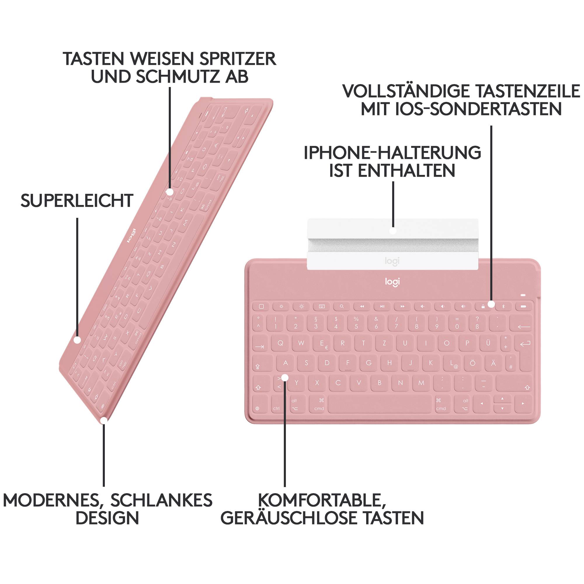 Logitech Keys-To-Go Tablet-Tastatur Passend für Marke (Tablet): Apple iPad, iPhone, Apple TV Apple iOS®
