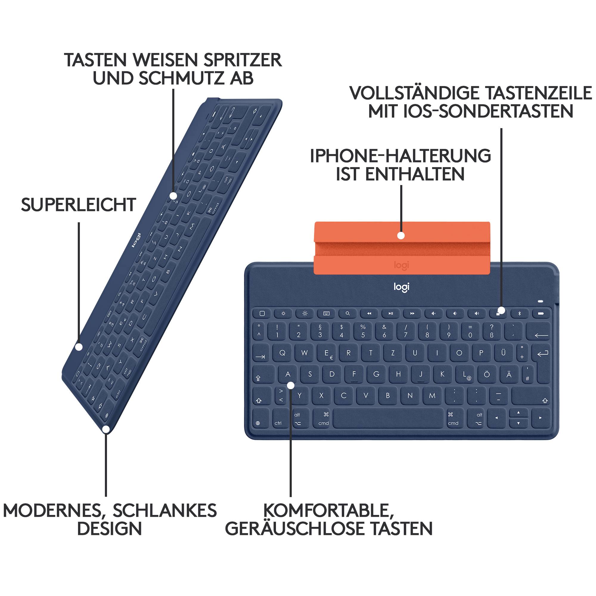 Logitech Keys-To-Go Tablet-Tastatur Passend für Marke (Tablet): Apple iPad, iPhone, Apple TV Apple iOS®