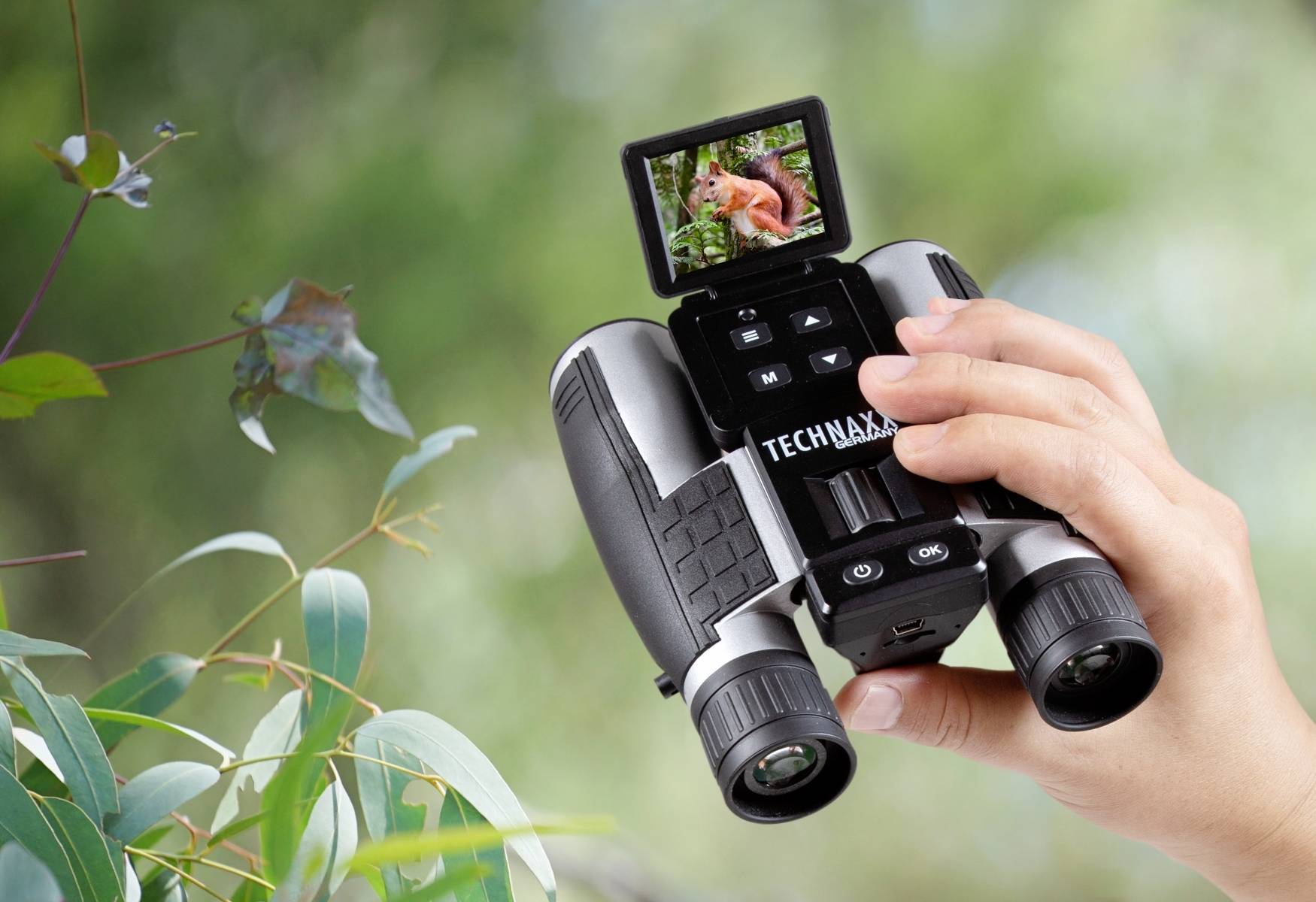 Technaxx Fernglas mit Digitalkamera TX-142 12-fach 25mm Binokular Schwarz/Silber 4863