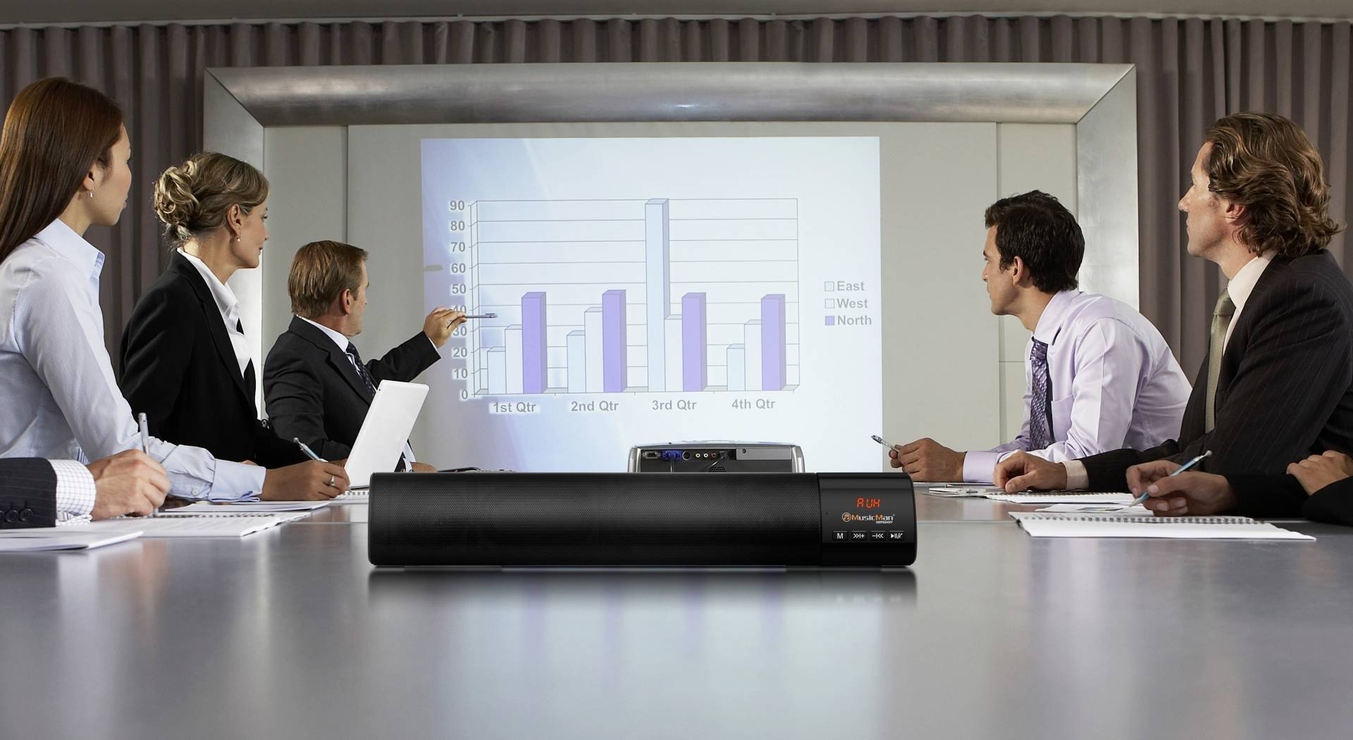 Music Man BT-X54 Soundbar, Mobiler Lautsprecher Schwarz Bluetooth®, USB