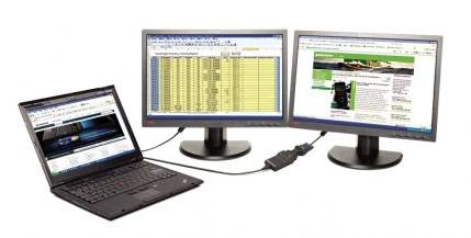 Lenovo 0B47072 USB 3.2 Gen 1 (USB 3.0) / DVI Adapter [1x USB, DVI-Buchse 24+5pol. - 1x VGA-Buchse] Schwarz