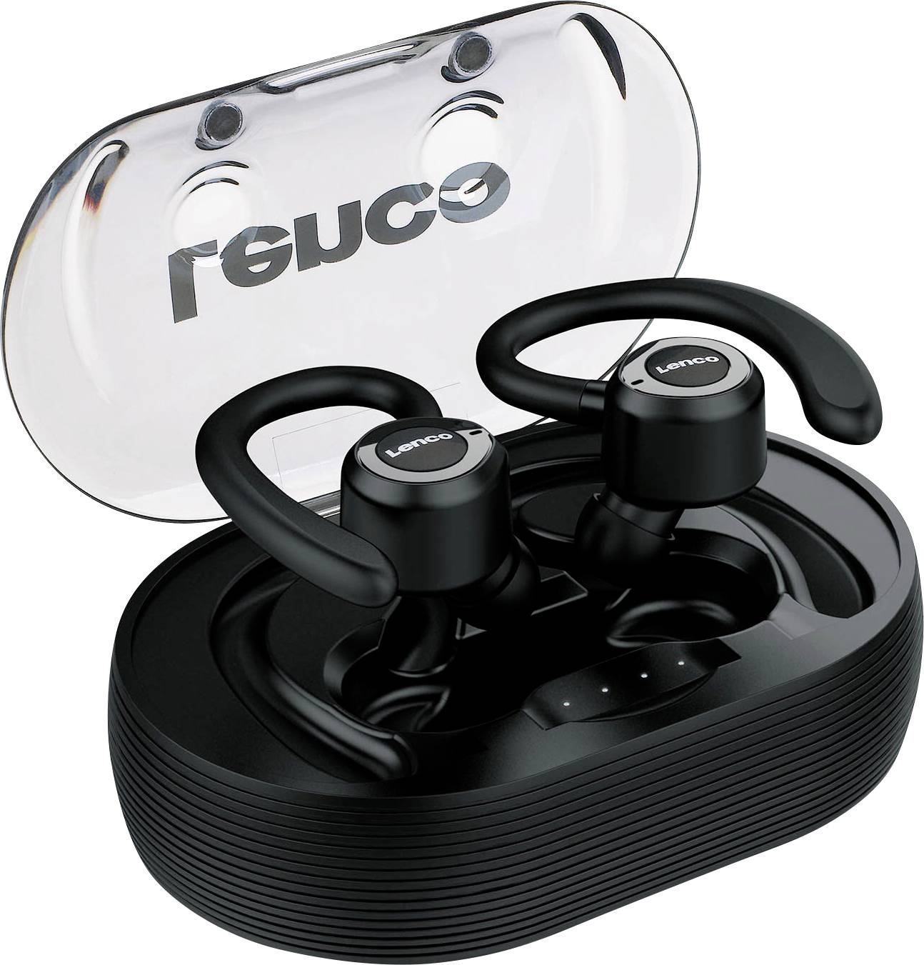 Lenco EPB-460BK In Ear Headset Bluetooth® Schwarz Headset, Ohrbügel, Schweißresistent Sport