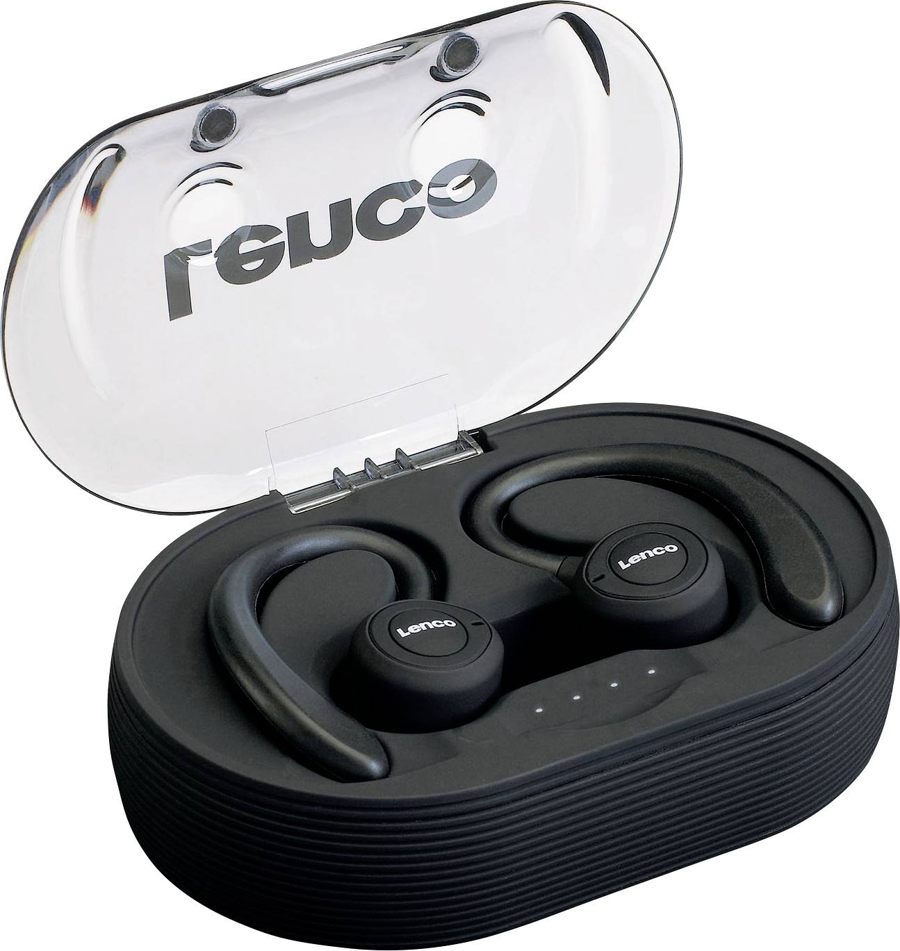 Lenco EPB-460BK In Ear Headset Bluetooth® Schwarz Headset, Ohrbügel, Schweißresistent Sport
