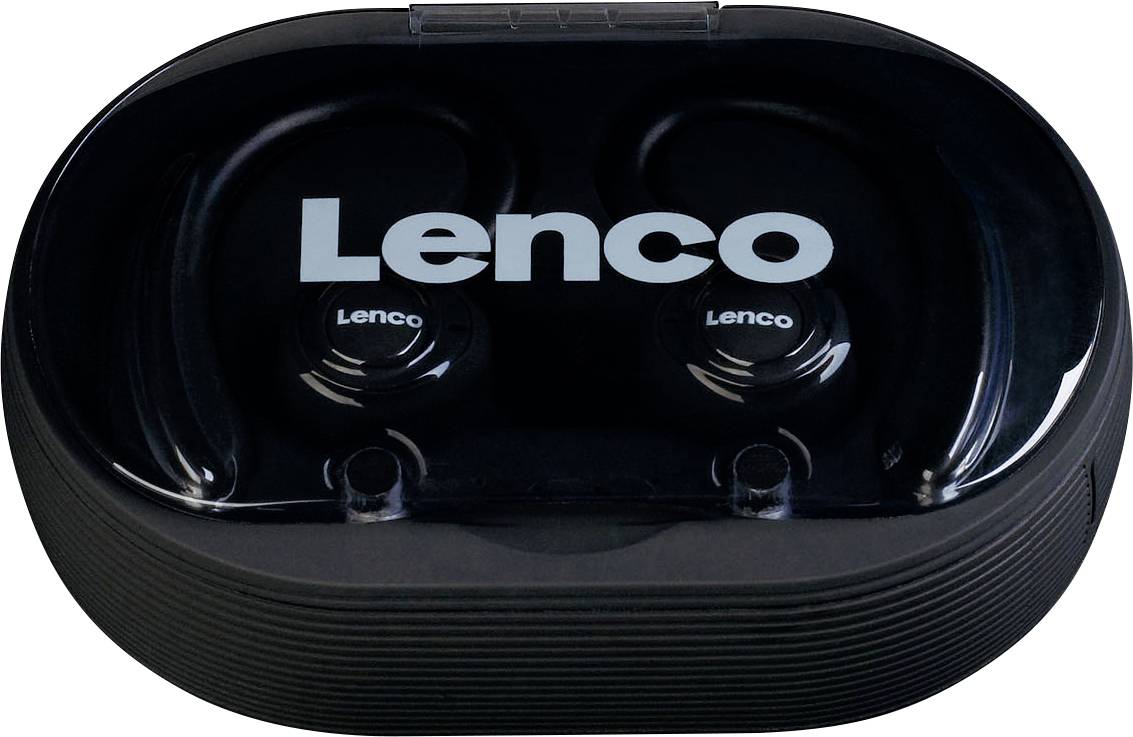 Lenco EPB-460BK In Ear Headset Bluetooth® Schwarz Headset, Ohrbügel, Schweißresistent Sport