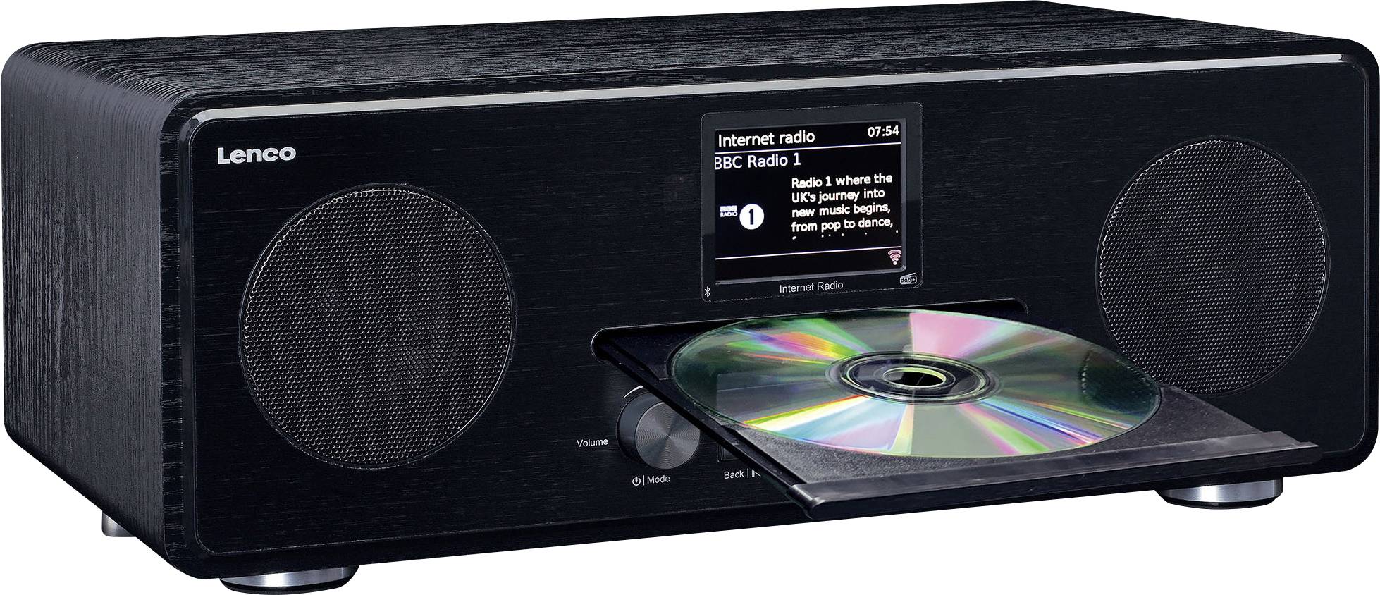 Lenco DIR-260BK Internet Tischradio Internet, DAB+, UKW Bluetooth®, CD, DAB+, UKW, WLAN Schwarz