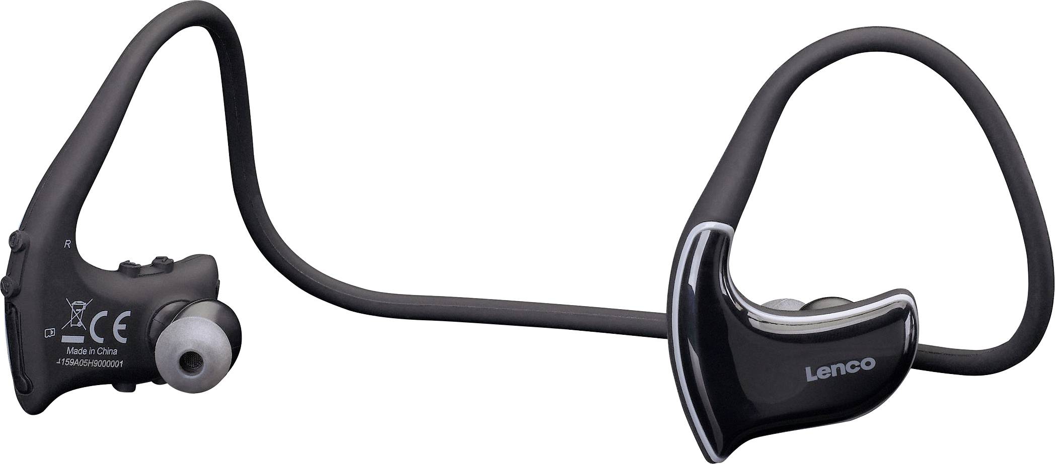 Lenco BTX-750BK Sport In Ear Headset Bluetooth® Schwarz Headset, Nackenbügel, Schweißresistent
