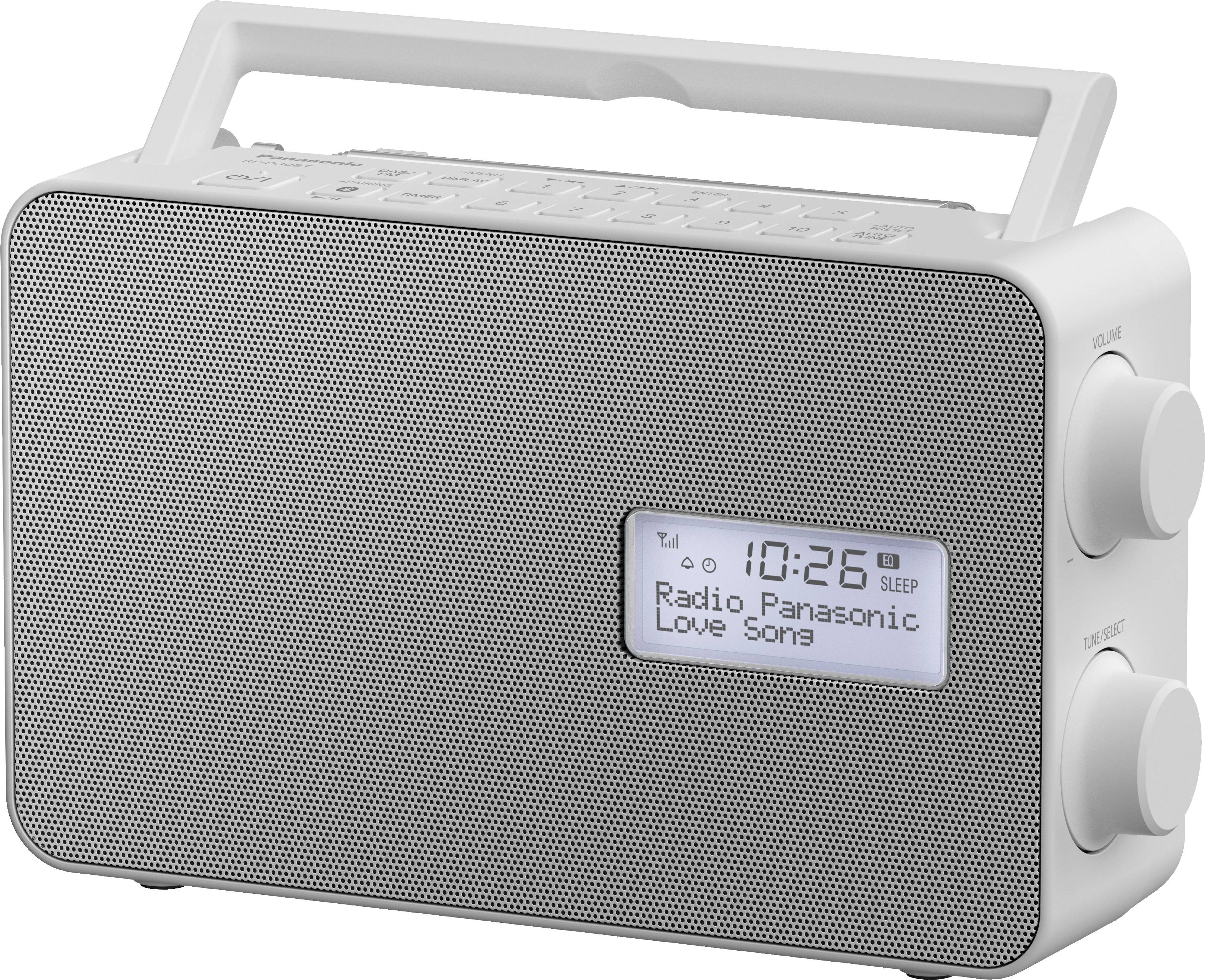 Panasonic RF-D30BTEG-W Küchenradio DAB+, UKW Bluetooth®, AUX Weckfunktion, spritzwassergeschützt Weiß