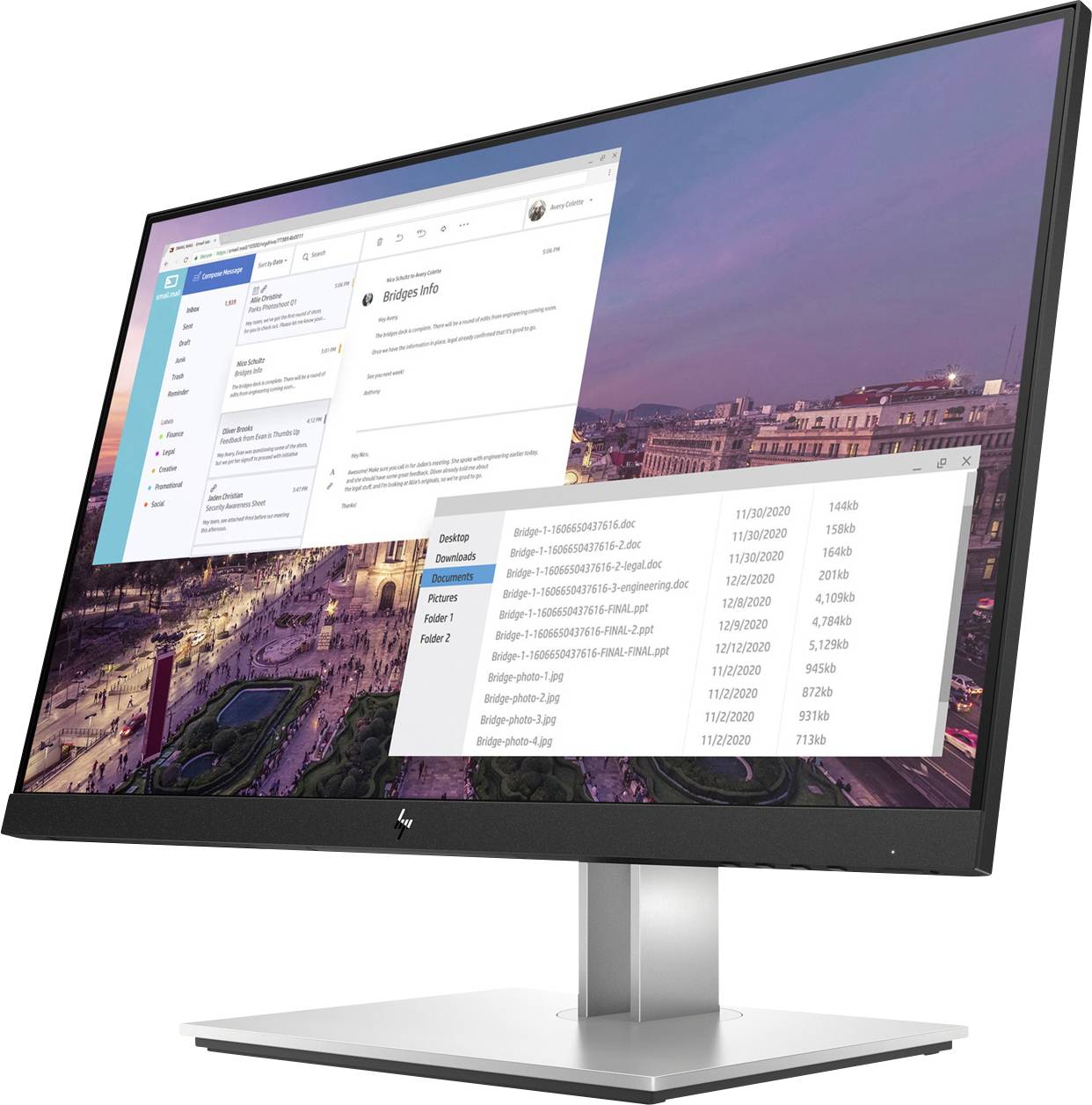 HP E23 G4 LED-Monitor EEK E (A - G) 58.4 cm (23 Zoll) 1920 x 1080 Pixel 16:9 5 ms HDMI®, USB-A (USB 3.2 Gen 1), VGA IPS LED