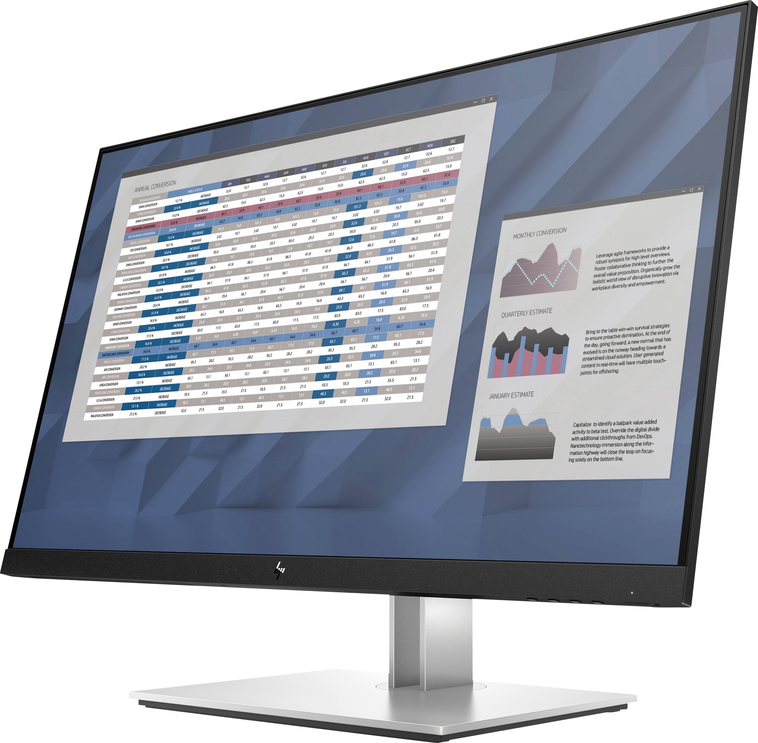 HP E27 G4 LED-Monitor EEK D (A - G) 68.6 cm (27 Zoll) 1920 x 1080 Pixel 16:9 5 ms DisplayPort, HDMI®, VGA, USB-A (USB 3.2 Gen 1) IPS LED