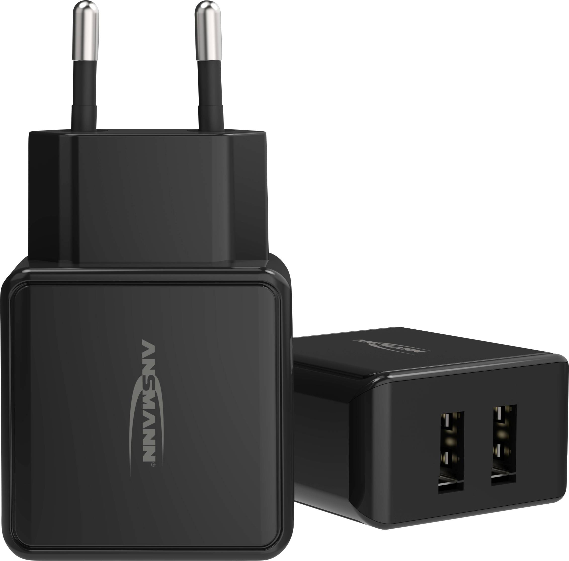 Ansmann HomeCharger HC212 USB Ladegerät 12W 2x USB-A Schwarz Innenbereich