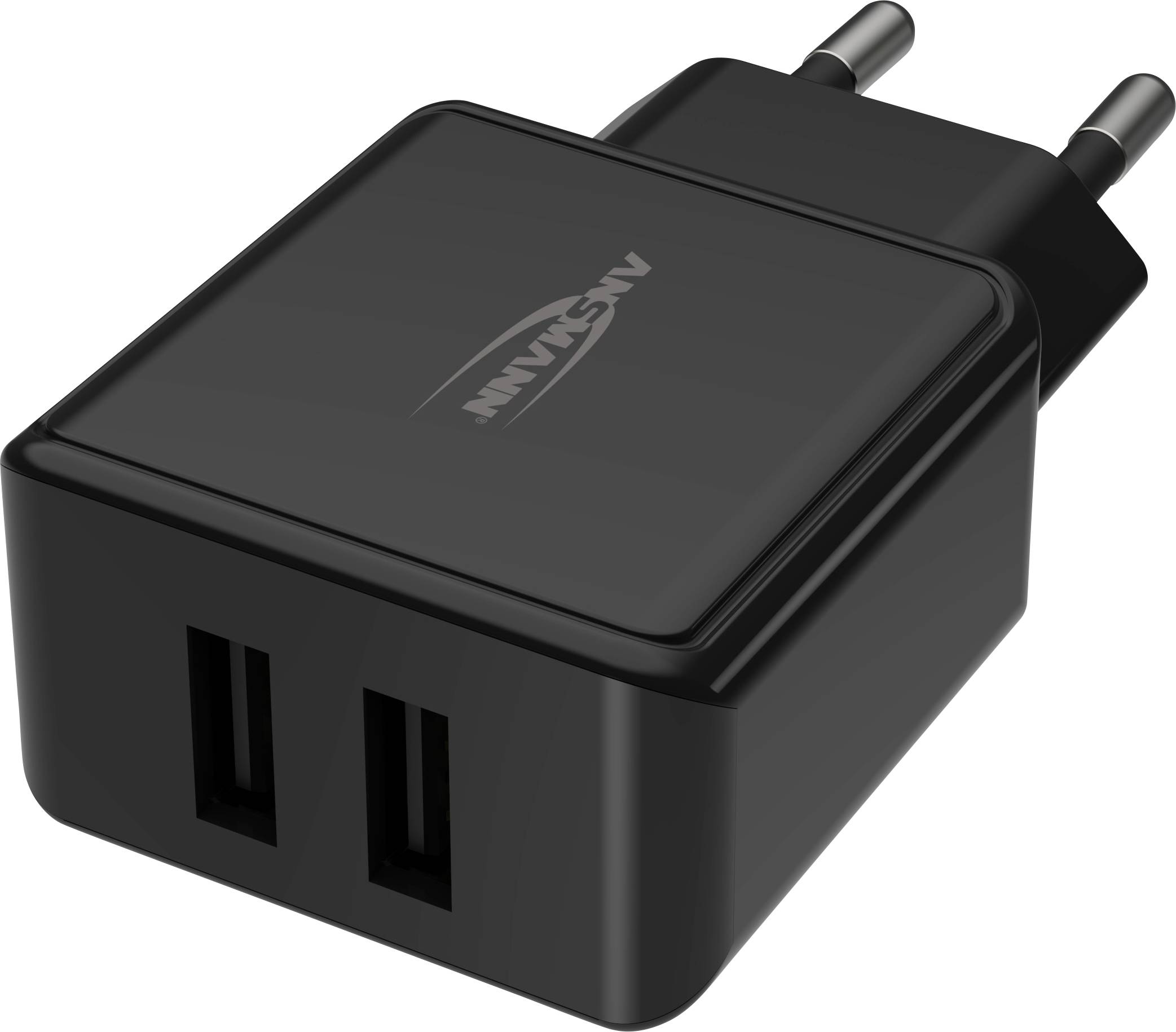 Ansmann HomeCharger HC212 USB Ladegerät 12 W 2x USB-A Schwarz Innenbereich