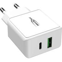 Ansmann HomeCharger HC218PD USB Ladegerät 18 W 1x USB-A, 1x USB-C® USB PD Weiß Innenbereich Ansmann HomeCharger HC218PD USB Ladegerät 18 W 1x USB-A, 1x USB-C® USB PD Weiß Innenbereich