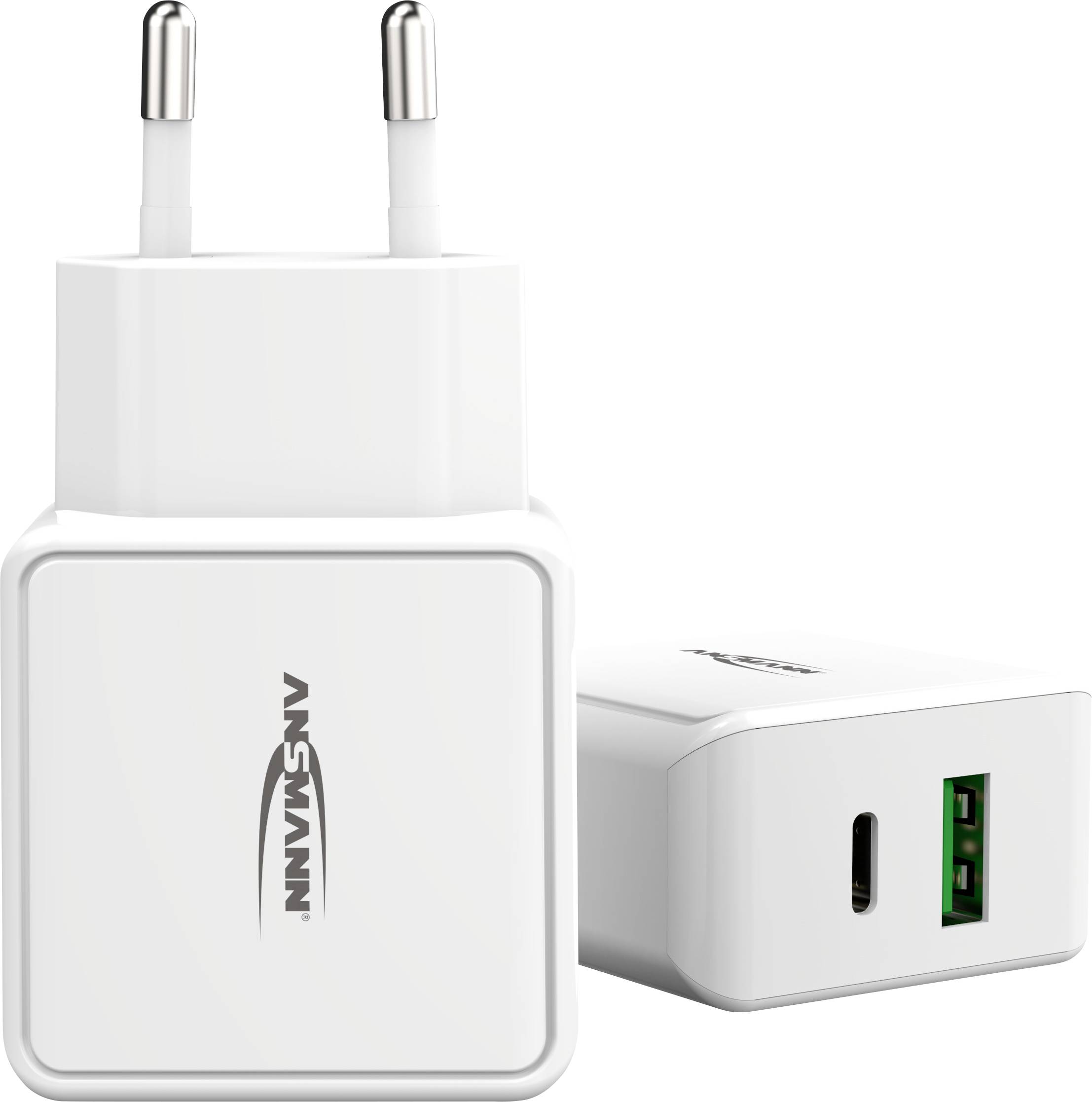 Ansmann HomeCharger HC218PD USB Ladegerät 18W 1x USB-A, 1x USB-C® USB PD Weiß Innenbereich