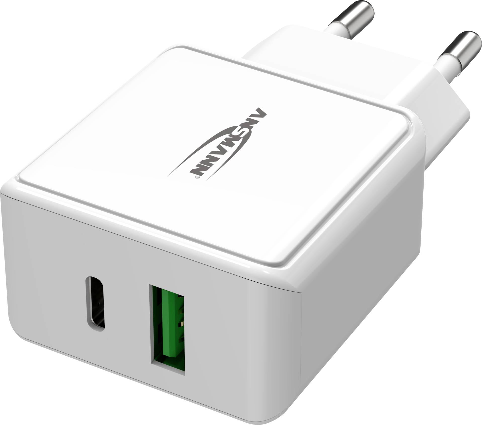 Ansmann HomeCharger HC218PD USB Ladegerät 18W 1x USB-A, 1x USB-C® USB PD Weiß Innenbereich