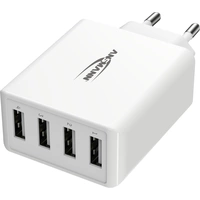 Ansmann HomeCharger HC430 USB Ladegerät 30 W 4x USB-A Weiß Innenbereich Ansmann HomeCharger HC430 USB Ladegerät 30 W 4x USB-A Weiß Innenbereich