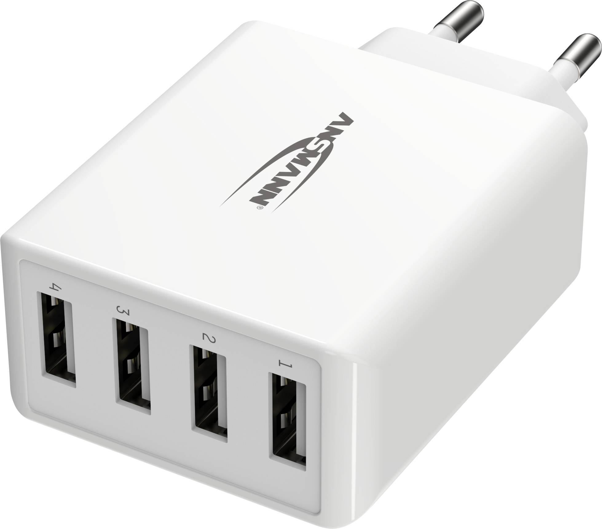 Ansmann HomeCharger HC430 USB Ladegerät 30W 4x USB-A Weiß Innenbereich