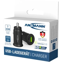 Ansmann InCar Charger CC230PD USB Ladegerät 30 W 1x USB-A, 1x USB-C® USB PD Schwarz KFZ, LKW Ansmann InCar Charger CC230PD USB Ladegerät 30 W 1x USB-A, 1x USB-C® USB PD Schwarz KFZ, LKW