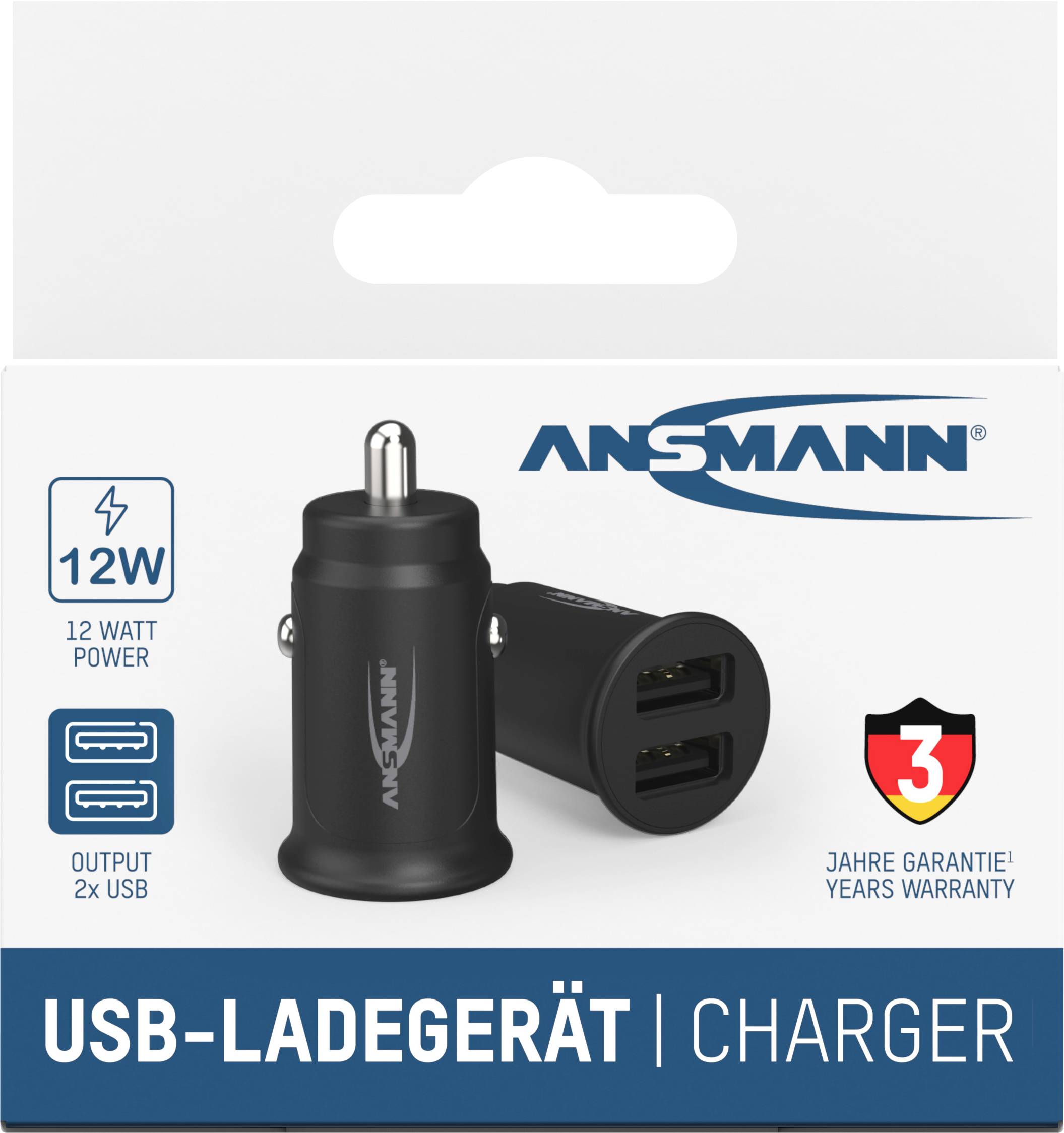 Ansmann InCar Charger CC212 USB Ladegerät 12 W 2x USB-A Schwarz KFZ, LKW