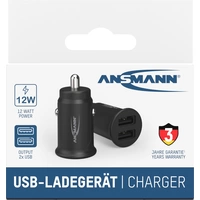 Ansmann InCar Charger CC212 USB Ladegerät 12 W 2x USB-A Schwarz KFZ, LKW Ansmann InCar Charger CC212 USB Ladegerät 12 W 2x USB-A Schwarz KFZ, LKW