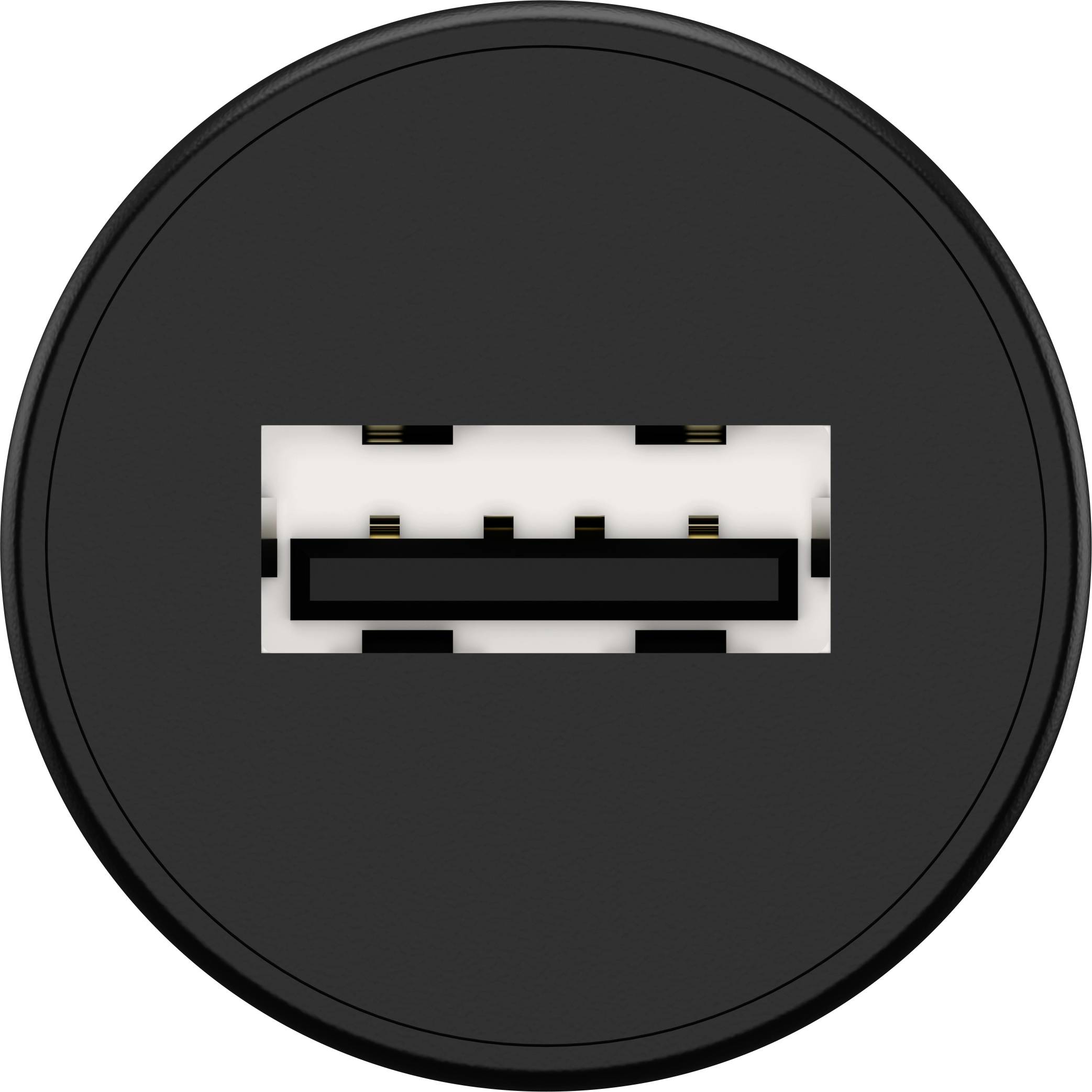 USB-Anschluss auf schwarzem Hintergrund.