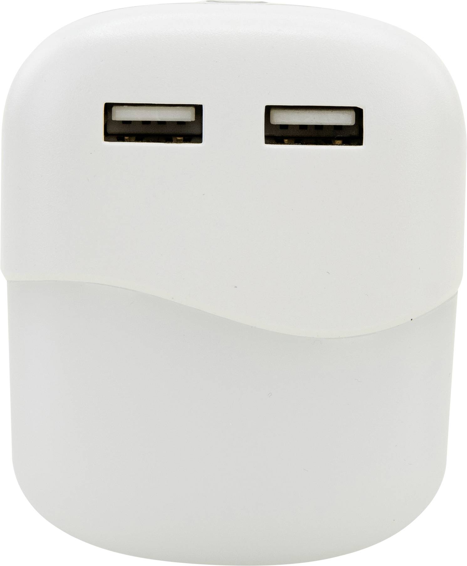 Ansmann NL15AC-2USB 1600-0407 Nachtlicht, Wandleuchte Oval LED Warmweiß Weiß