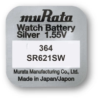 Murata SR621SW-PBWW Knopfzelle 364 Silberoxid 18 mAh 1.55 V 10 St. Murata SR621SW-PBWW Knopfzelle 364 Silberoxid 18 mAh 1.55 V 10 St.