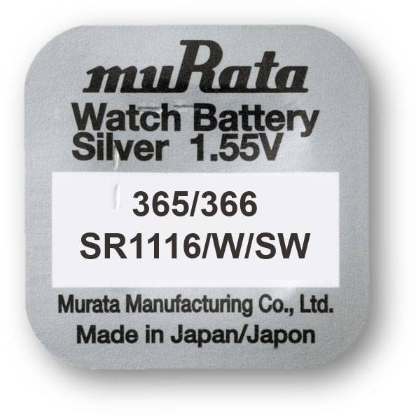 Murata Knopfzelle 366 1.55 V 10 St. 30 mAh Silberoxid SR1116-PBWW