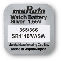 Murata Knopfzelle 366 1.55V 10 St. 30 mAh Silberoxid SR1116-PBWW Murata Knopfzelle 366 1.55V 10 St. 30 mAh Silberoxid SR1116-PBWW