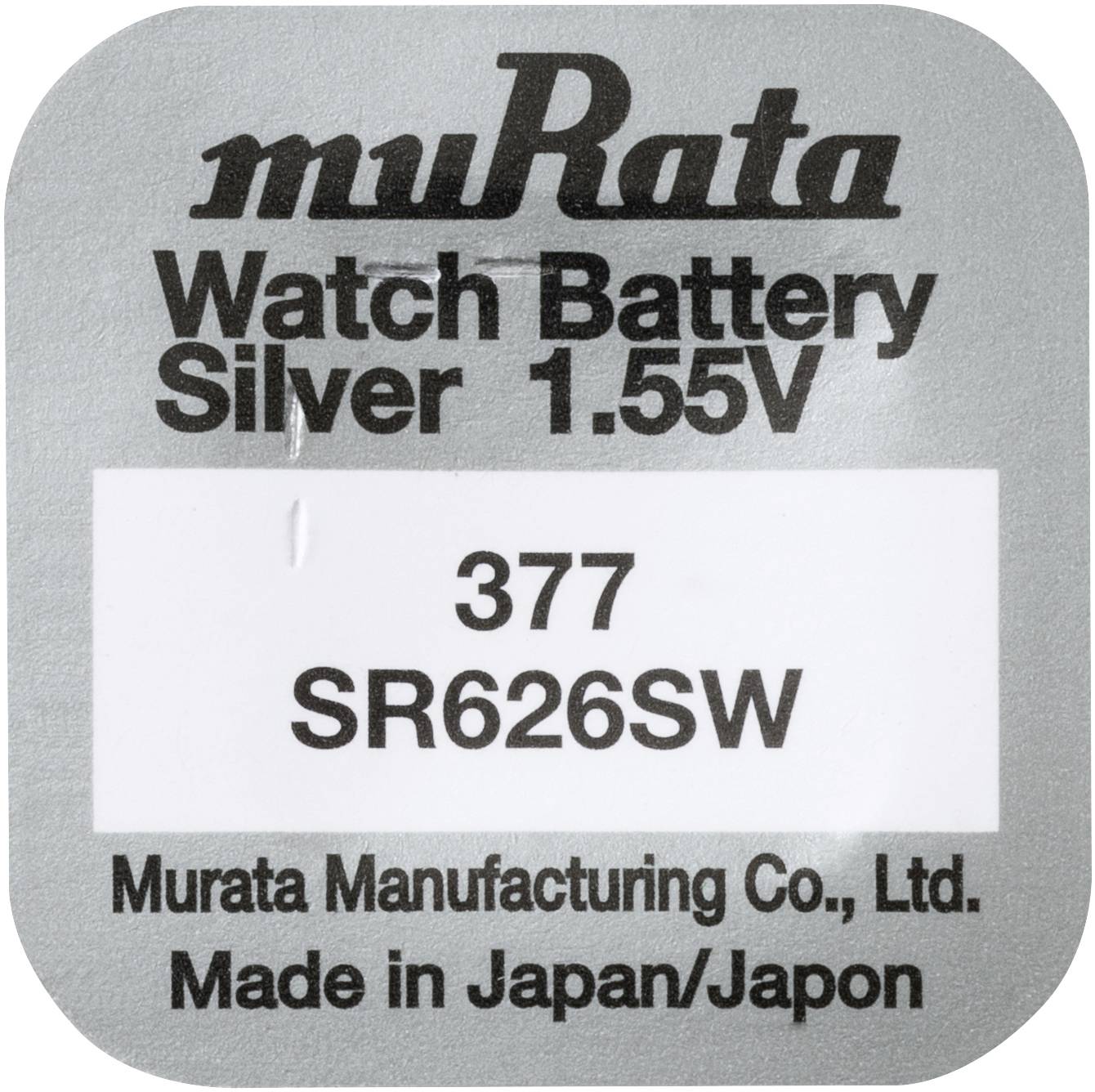 Murata Knopfzelle 377 1.55 V 10 St. 26 mAh Silberoxid SR626SW-PBWW
