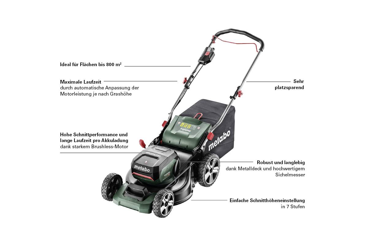 Metabo RM 3618 LTX BL 46 Akku Rasenmäher ohne Akku 18V Schnittbreite