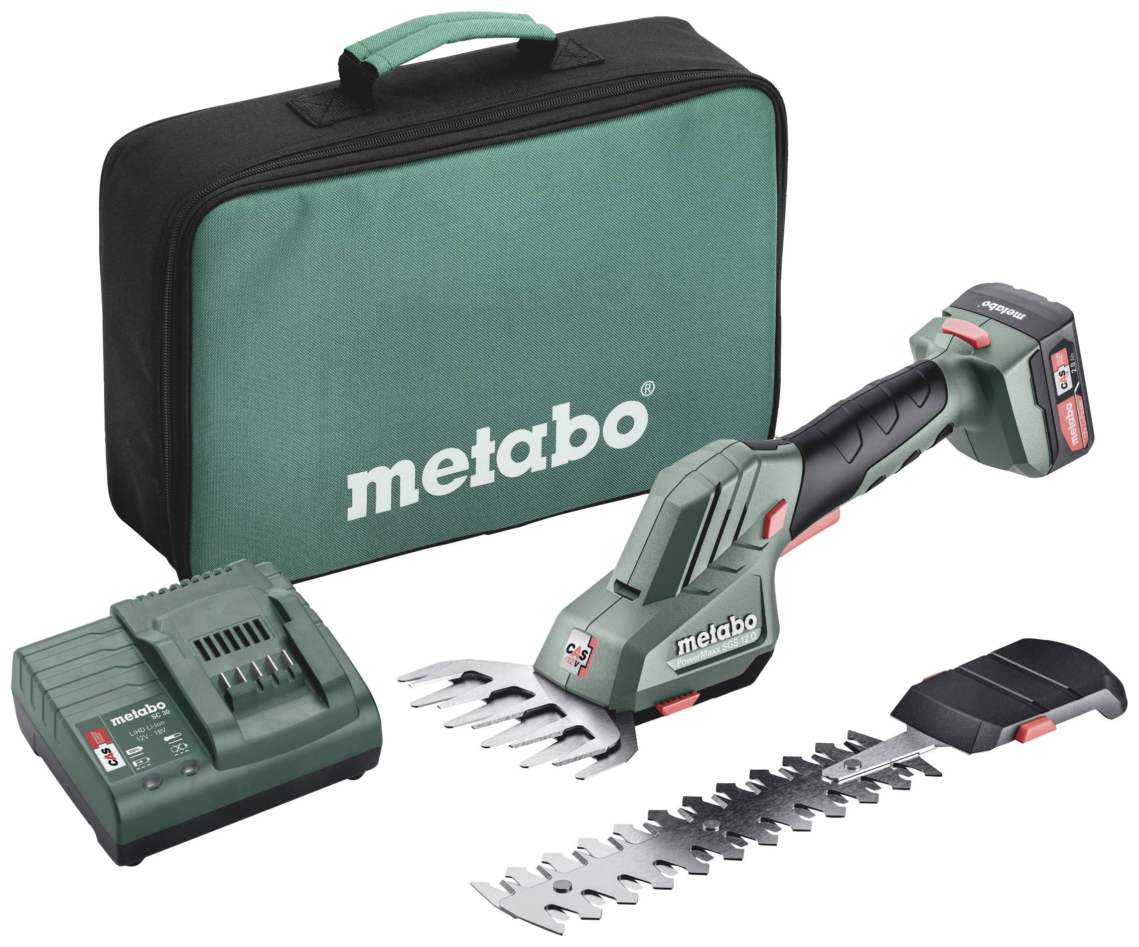 Metabo PowerMaxx SGS 12 Q Akku Grasschere, Strauchschere inkl. Akku