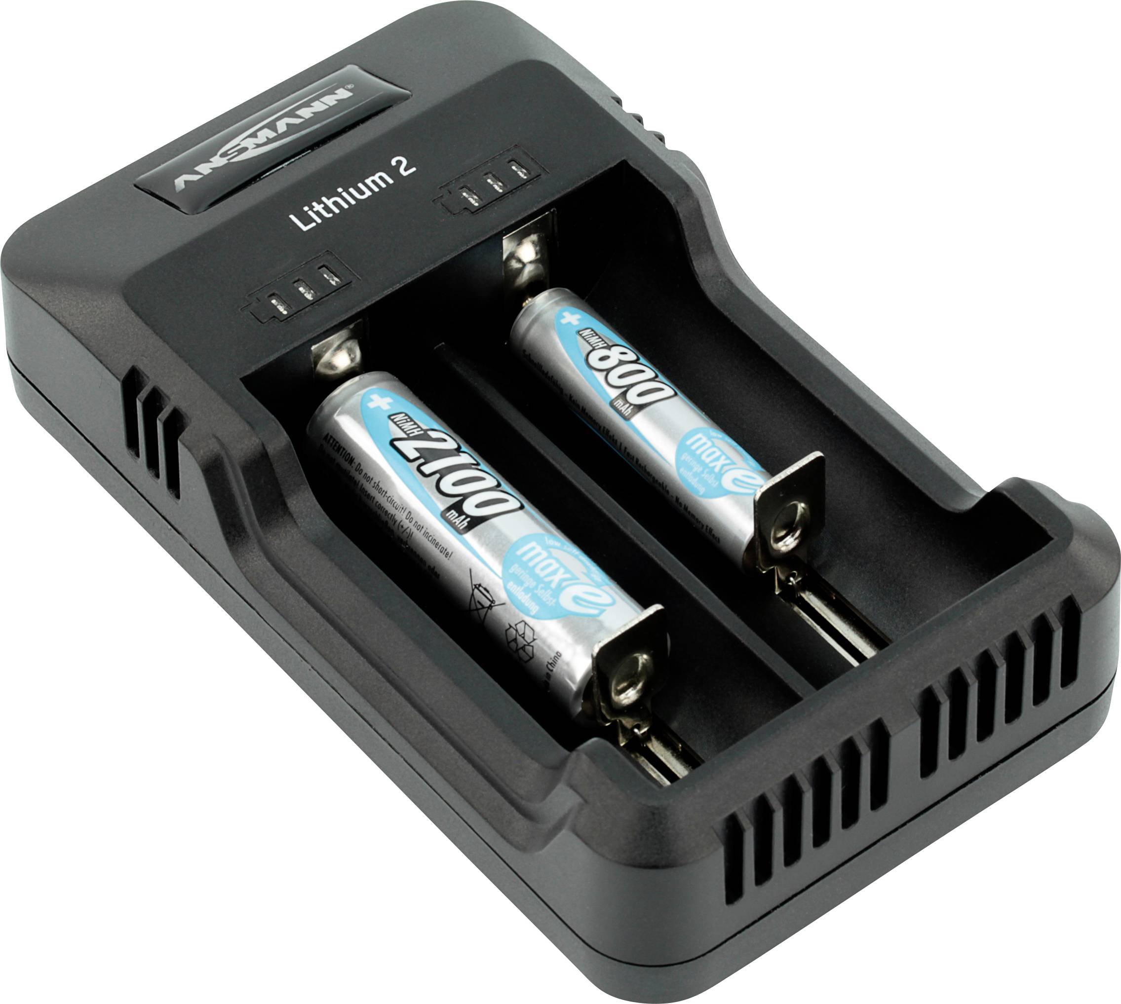 Ansmann Lithium 2 Rundzellen-Ladegerät LiIon, NiCd, NiMH 10340, 10350, 10440, 10500, 12500, 12650, 13500, 13650, 14500, 14650, 16340, 16650, 17650