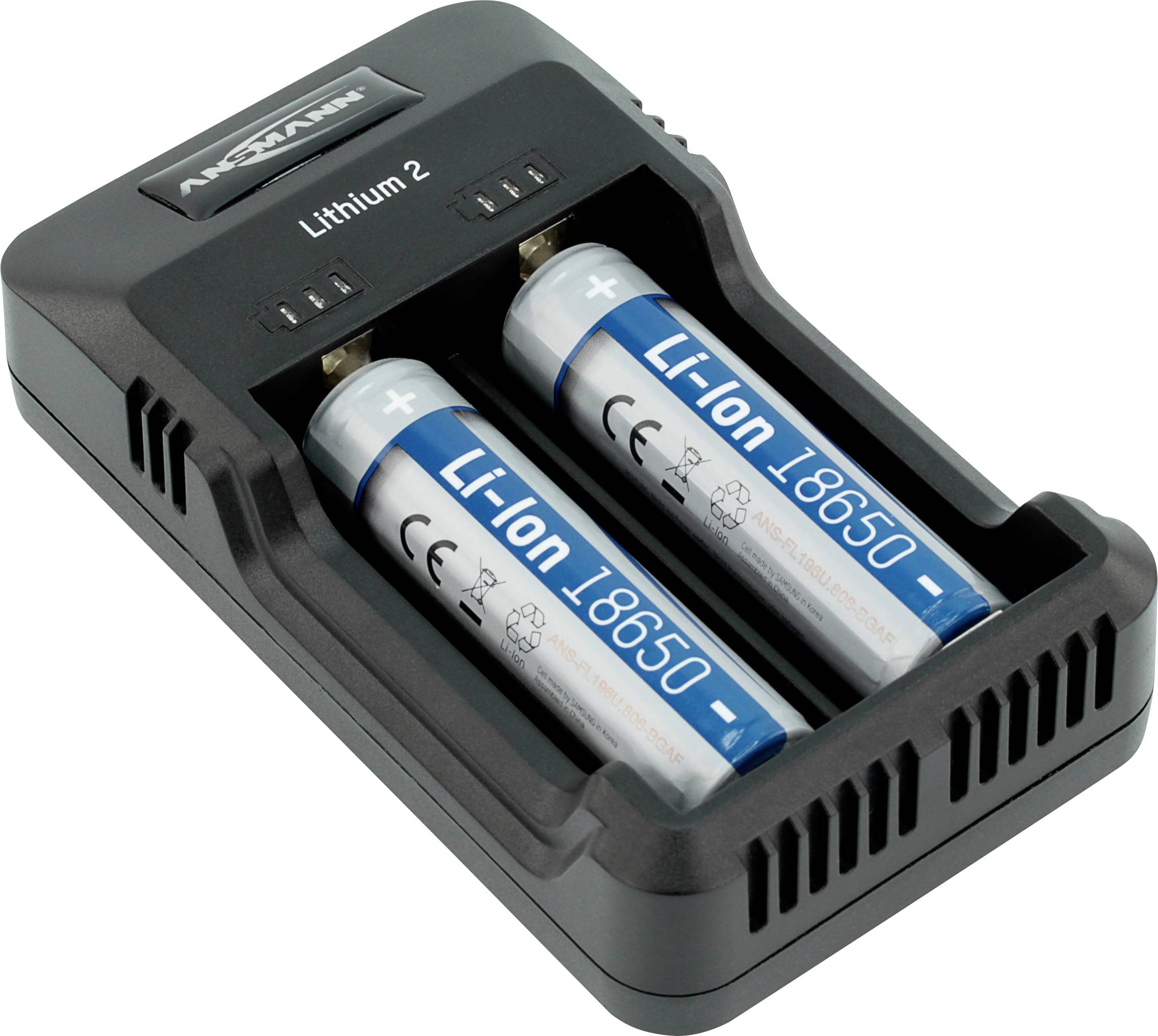 Ansmann Lithium 2 Rundzellen-Ladegerät LiIon, NiCd, NiMH 10340, 10350, 10440, 10500, 12500, 12650, 13500, 13650, 14500, 14650, 16340, 16650, 17650